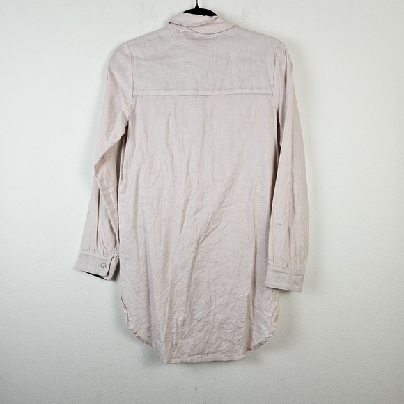 Jennifer Glasgow Cotton FLAX Button Down Shirt Tunic Size Large - Picture 6 of 7